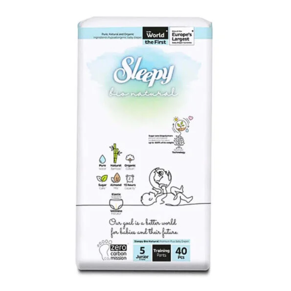 Sleepy Bio Natural Couches Taille 5 juniors 11-18kg/40 Pieces