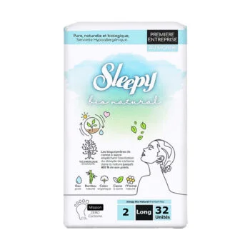 Sleepy Bio Natural Panty Liner Long 32 Pieces