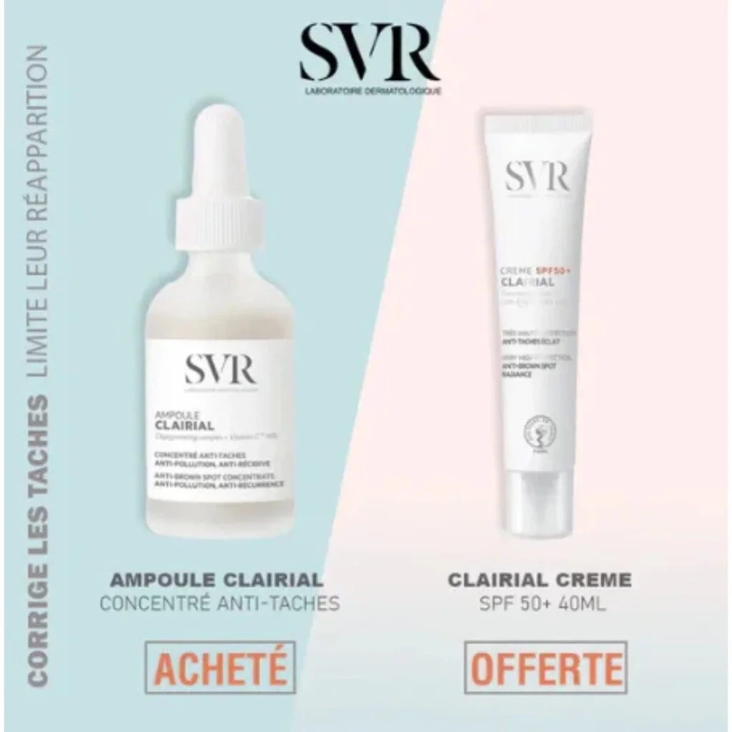 Svr-Clairial-Ampoule-30mlClairial-Creme-spf50-40ml-PackCreme-Solaire-Invisible-spf50-50ml.jpg Svr Clairial Ampoule 30ml+Clairial Creme Spf50+ 40ml Pack