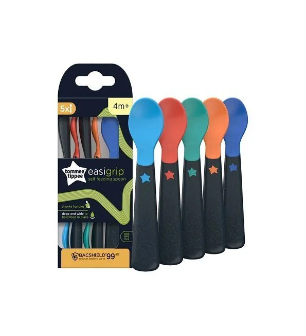 Tommee Tippee Lot de 5 Cuillères d’apprentissage Easigrip 4M+