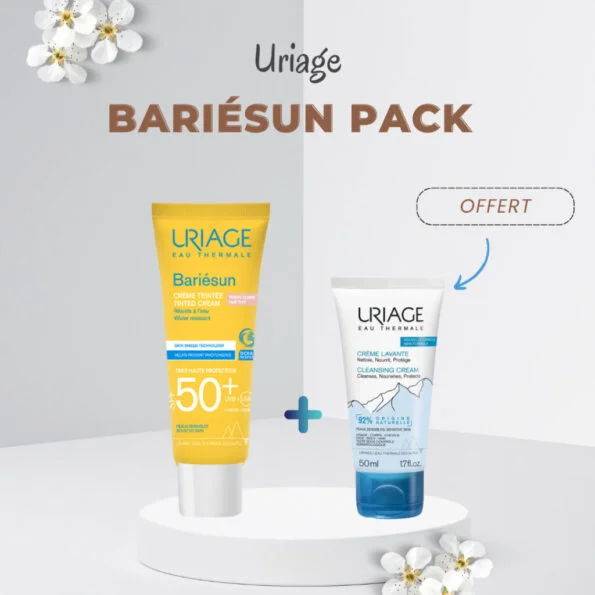 URIAGE BARIÉSUN CRÈME SPF50+TEINTE CLAIRE = Crème Lavante 50ml Offerte