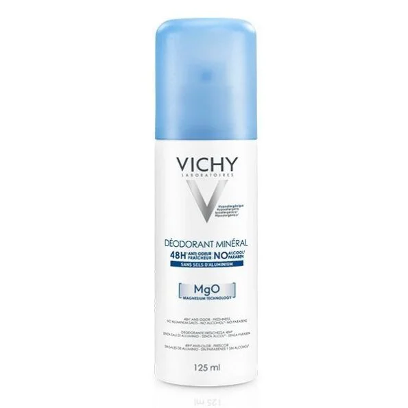 Vichy Dermo-Tolérance Déodorant Minéral 48H Aérosol Sans Sels d’Aluminium Peau Sensible et Réactive | 125ml