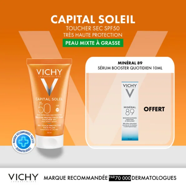 Vichy Capital Soleil Creme Anti-Brillance 50ml+MINERAL 89 Format Voyage
