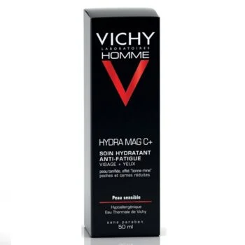 Vichy Homme Hydra Mag C+ Soin Hydratant Anti-Fatigue Visage et Yeux Sensibles | 50ml