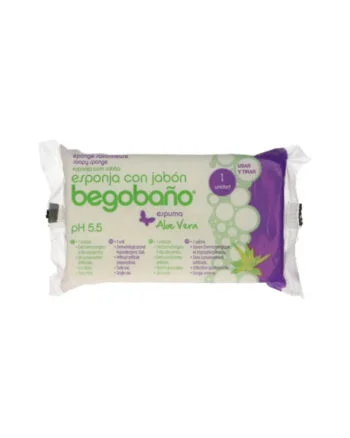 Begobano Eponge Savonneuse Aloe Vera 7.5 x 13 cm