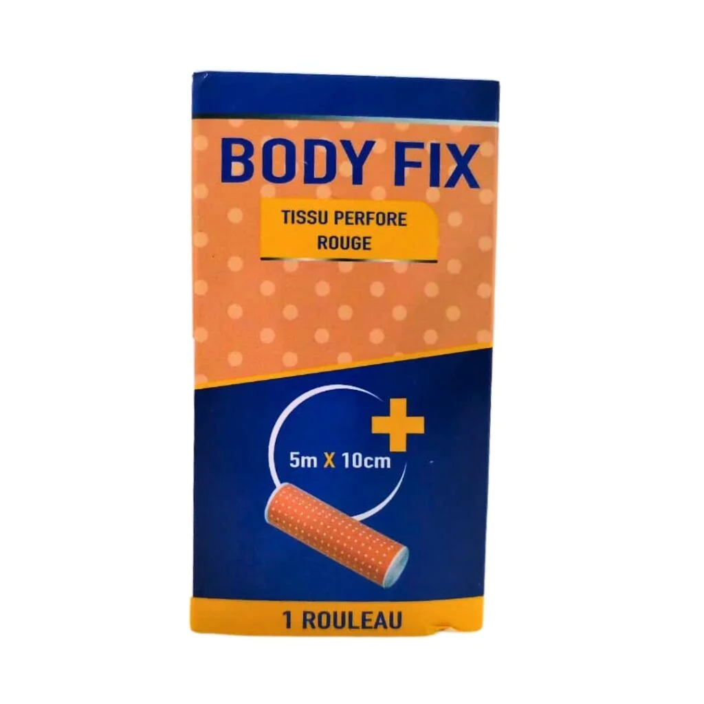 Body-Fix-Sparadrap-Perfore-510cm-Rouge-1.jpg Body Fix Tissu Perfore Rouge 5x10cm