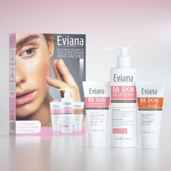 Eviana Creme Eclaircissant + Gel Nettoyant + Ecran Invisible PACK