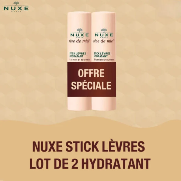 NUXE Rêve de Miel – Stick Lèvres Hydratant Lot de 2