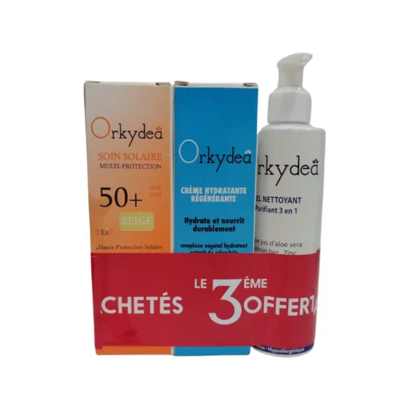 Orkydea Ecran Solaire+ Creme Hydratante+ Gel Nettoyant