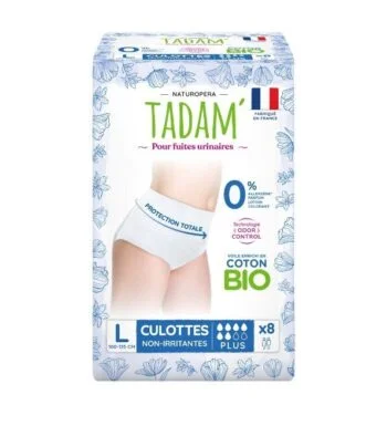 TADAM CULOTTES FUITES URINAIRES PLUS TAILLE L X 8