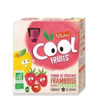 VITABIO COOL FRUITS POMME FRAMBOISE 4 X 90G