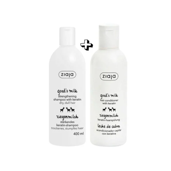 Ziaja Goat’s Milk a la Keratine Shampoing 400ml + Conditionner 200ml