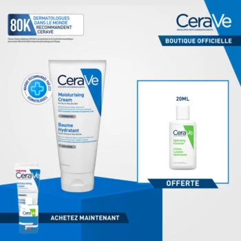 CeraVe Baume Hydratant Nourrissant Peau Sèche à Très Sèche | 177ml = Crème Lavante Miniature Offerte