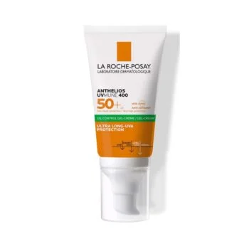 La Roche-Posay Anthelios UVMUNE400 Oil Control Invisible SPF50+ Peau Mixte à Grasse Acnéique | 50ml = Effaclar Gel Miniture Offert