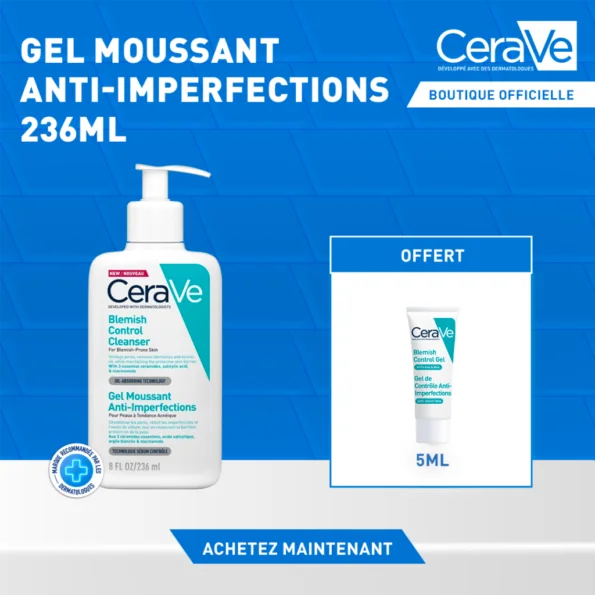 CeraVe Gel Moussant Anti-Imperfections | Peau Grasse à Tendance Acnéique = Miniature Offerte